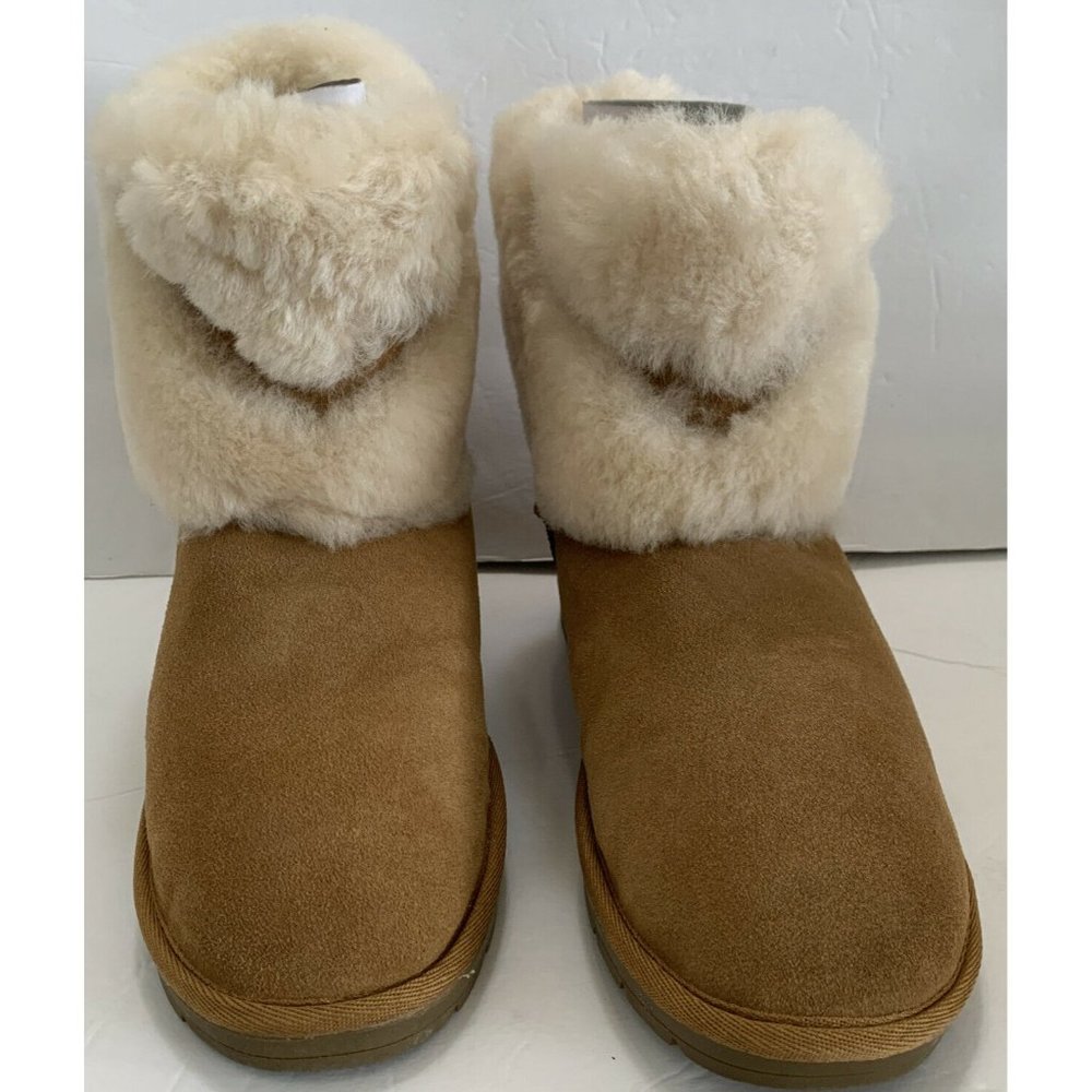 Serra boots Brown Size 10 New No Box Lamb skin Suede Leather Upper Lamb fur warm